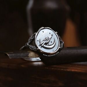 Dixi Corvus Wax Sterling Silver Seal Ring
